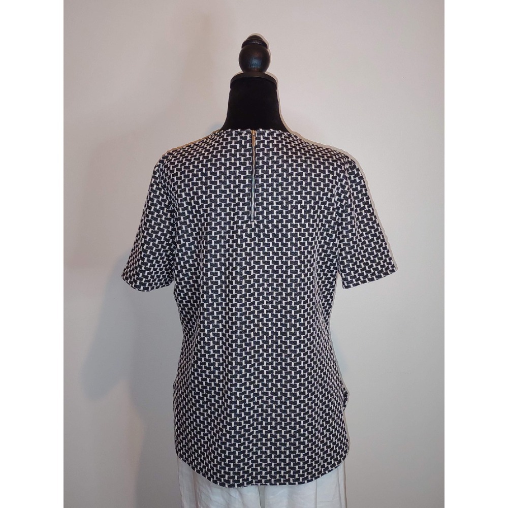 Vintage Style Knit Top Woven Texture Short Sleeve Career Work Casual - Large - Picture 3 of 10